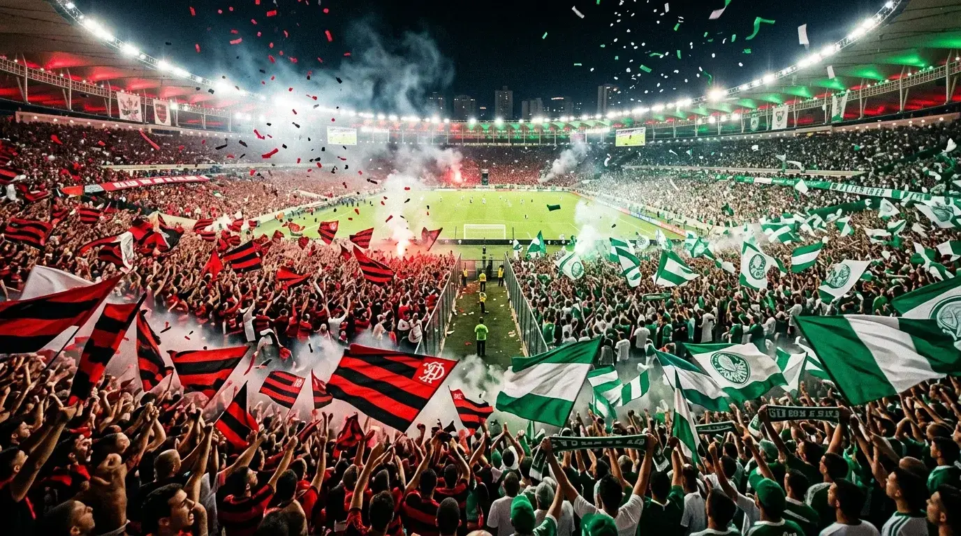 Clásicos del Brasileirão - hinchadas rivales en el estadio durante un derbi