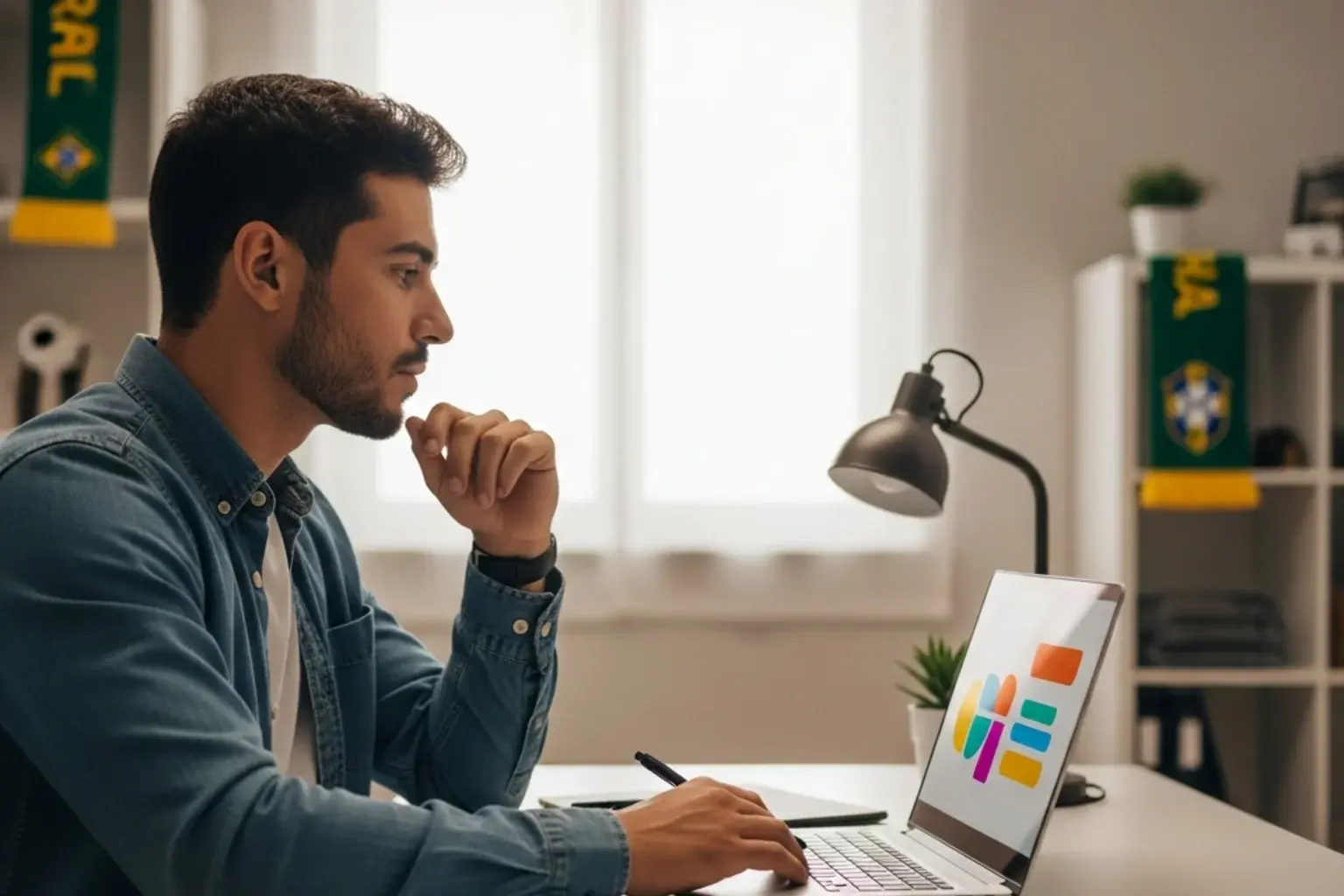 Profesional analizando opciones de casas de apuestas para el Brasileirão en pantalla