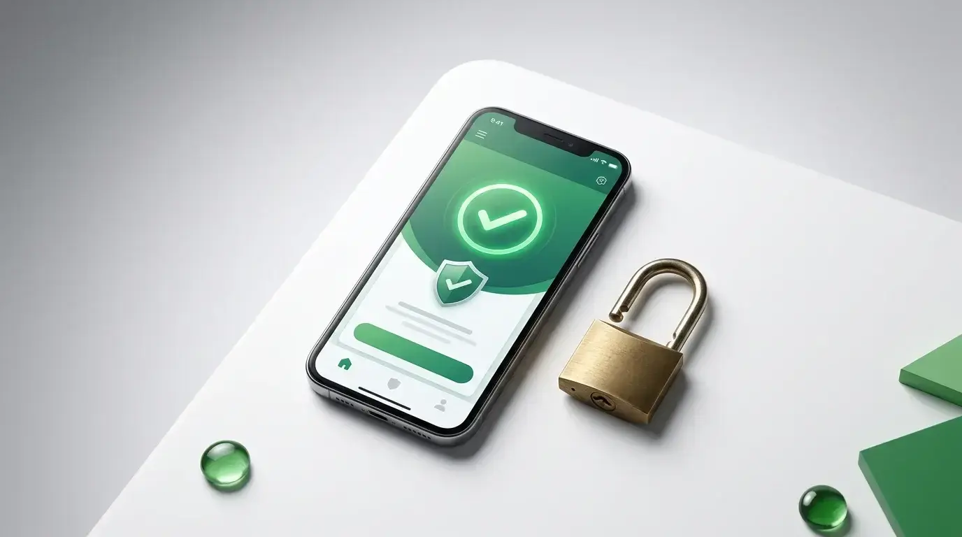 Candado de seguridad digital junto a un smartphone mostrando aplicación de apuestas